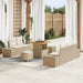 Tuinbankenset 8 st 7-Aantal zitplaatsen Beige Poly riet