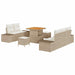 Tuinbankenset 8 st 7-Aantal zitplaatsen Beige Poly riet