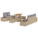 Tuinbankenset 8 st 7-Aantal zitplaatsen Beige Poly riet