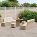 Tuinbankenset 9 st 8-Aantal zitplaatsen Beige Poly riet