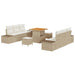 Tuinbankenset 9 st 8-Aantal zitplaatsen Beige Poly riet