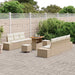 Tuinbankenset 10 st 9-Aantal zitplaatsen Beige Poly riet