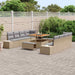 Tuinbankenset met kussen Beige 100 x 100 x 71 cm Poly riet