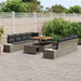 Tuinbankenset met kussen met opslag 11 pcs Grijs Poly riet