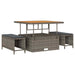 Tuinbankenset met kussen met opslag 11 pcs Grijs Poly riet