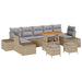 Tuinbankenset 10 st 9-Aantal zitplaatsen Beige Poly riet