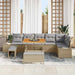 Tuinbankenset 9 st 8-Aantal zitplaatsen Beige Poly riet