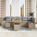Tuinbankenset 9 st 8-Aantal zitplaatsen Beige Poly riet