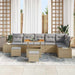 Tuinbankenset 9 st 8-Aantal zitplaatsen Beige Poly riet