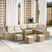 Tuinbankenset 10 st 9-Aantal zitplaatsen Beige Poly riet