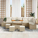 Tuinbankenset 10 st 9-Aantal zitplaatsen Beige Poly riet