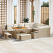 Tuinbankenset 12 st 11-Aantal zitplaatsen Beige Poly riet