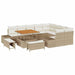 Tuinbankenset 12 st 11-Aantal zitplaatsen Beige Poly riet