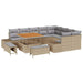 Tuinbankenset 12 st 11-Aantal zitplaatsen Beige Poly riet