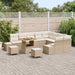 Tuinbankenset 12 st 11-Aantal zitplaatsen Beige Poly riet