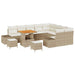 Tuinbankenset 12 st 11-Aantal zitplaatsen Beige Poly riet