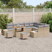 Tuinbankenset 12 st 11-Aantal zitplaatsen Beige Poly riet