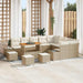 Tuinbankenset 13 st 12-Aantal zitplaatsen Beige Poly riet