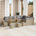 Tuinbankenset 13 st 12-Aantal zitplaatsen Beige Poly riet