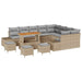 Tuinbankenset 13 st 12-Aantal zitplaatsen Beige Poly riet