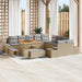 Tuinbankenset 13 st 12-Aantal zitplaatsen Beige Poly riet