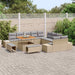 Tuinbankenset 13 st 12-Aantal zitplaatsen Beige Poly riet
