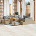 Tuinbankenset 13 st 12-Aantal zitplaatsen Beige Poly riet