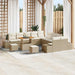 Tuinbankenset 13 st 12-Aantal zitplaatsen Beige Poly riet