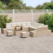 Tuinbankenset 13 st 12-Aantal zitplaatsen Beige Poly riet