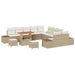 Tuinbankenset 13 st 12-Aantal zitplaatsen Beige Poly riet