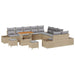 Tuinbankenset 13 st 12-Aantal zitplaatsen Beige Poly riet