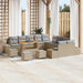 Tuinbankenset 14 st 13-Aantal zitplaatsen Beige Poly riet