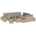Tuinbankenset 14 st 13-Aantal zitplaatsen Beige Poly riet