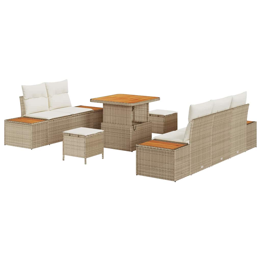 Tuin Sofa Set 8 st 7-Aantal zitplaatsen Beige en Crème
