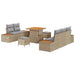 Tuin Sofa Set 8 st 7-Aantal zitplaatsen Beige en Licht Grijs