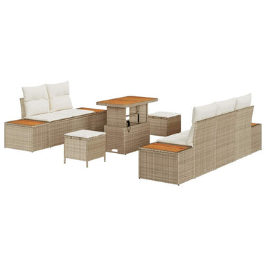 Tuin Sofa Set 8 st 7-Aantal zitplaatsen Beige en Crème