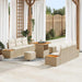 Tuinbankenset 9 st 8-Aantal zitplaatsen Beige Poly riet