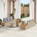 Tuinbankenset 9 st 8-Aantal zitplaatsen Beige Poly riet