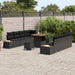 Tuinbankenset 11 st 10-Aantal zitplaatsen Zwart Poly riet
