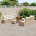 Tuinbankenset 11 st 10-Aantal zitplaatsen Beige Poly riet