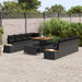 Tuinbankenset 11 st 10-Aantal zitplaatsen Zwart Poly riet