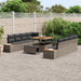 Tuinbankenset 11 st 10-Aantal zitplaatsen Grijs Poly riet