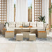 Tuinbankenset 10 st 9-Aantal zitplaatsen Beige Poly riet