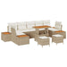 Tuinbankenset 10 st 9-Aantal zitplaatsen Beige Poly riet