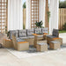 Tuinbankenset 10 st 9-Aantal zitplaatsen Beige Poly riet