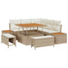 Tuinbankenset met kussen met opslag 8 pcs Beige Poly riet