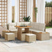 Tuinbankenset 8 st 7-Aantal zitplaatsen Beige Poly riet