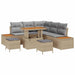 Tuinbankenset 8 st 7-Aantal zitplaatsen Beige Poly riet