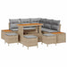 Tuinbankenset 9 st 8-Aantal zitplaatsen Beige Poly riet