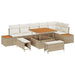 Tuinbankenset 9 st 8-Aantal zitplaatsen Beige Poly riet